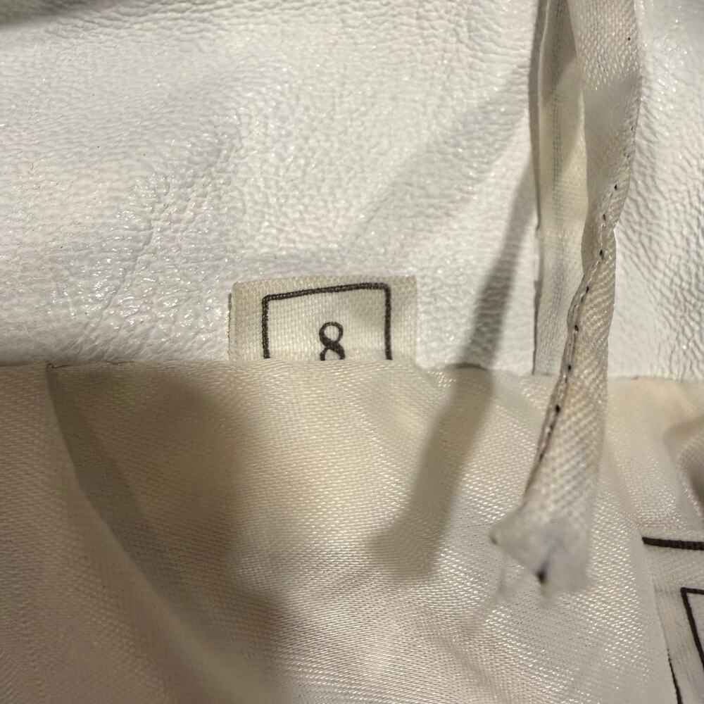 Leather Mode Cream Genuine Leather High Waist Pleated Pants Tapered Sz 8 - Picture 10 of 15